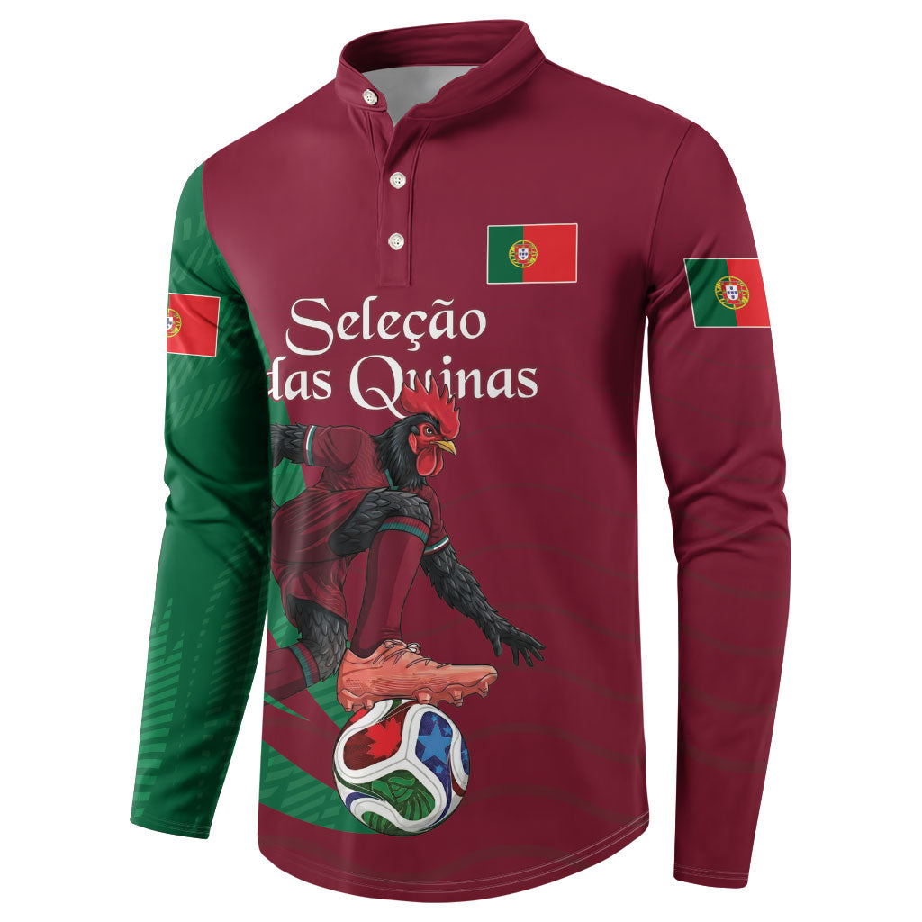 Personalized Portugal Football Selecao Das Quinas Button Sweatshirt Iconic Soccer Player Illustration With Portugal Flag