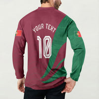 Personalized Portugal Football Selecao Das Quinas Button Sweatshirt Iconic Soccer Player Illustration With Portugal Flag