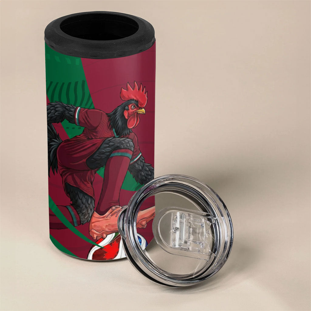 Personalized Portugal Football Selecao Das Quinas 4 in 1 Can Cooler Tumbler Iconic Soccer Player Illustration With Portugal Flag
