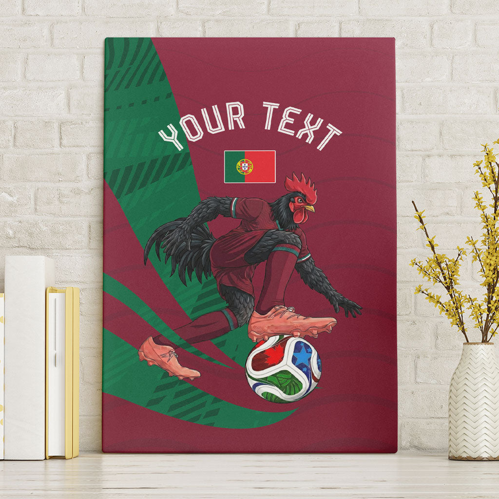 Personalized Portugal Football Selecao Das Quinas Canvas Wall Art Iconic Soccer Player Illustration With Portugal Flag