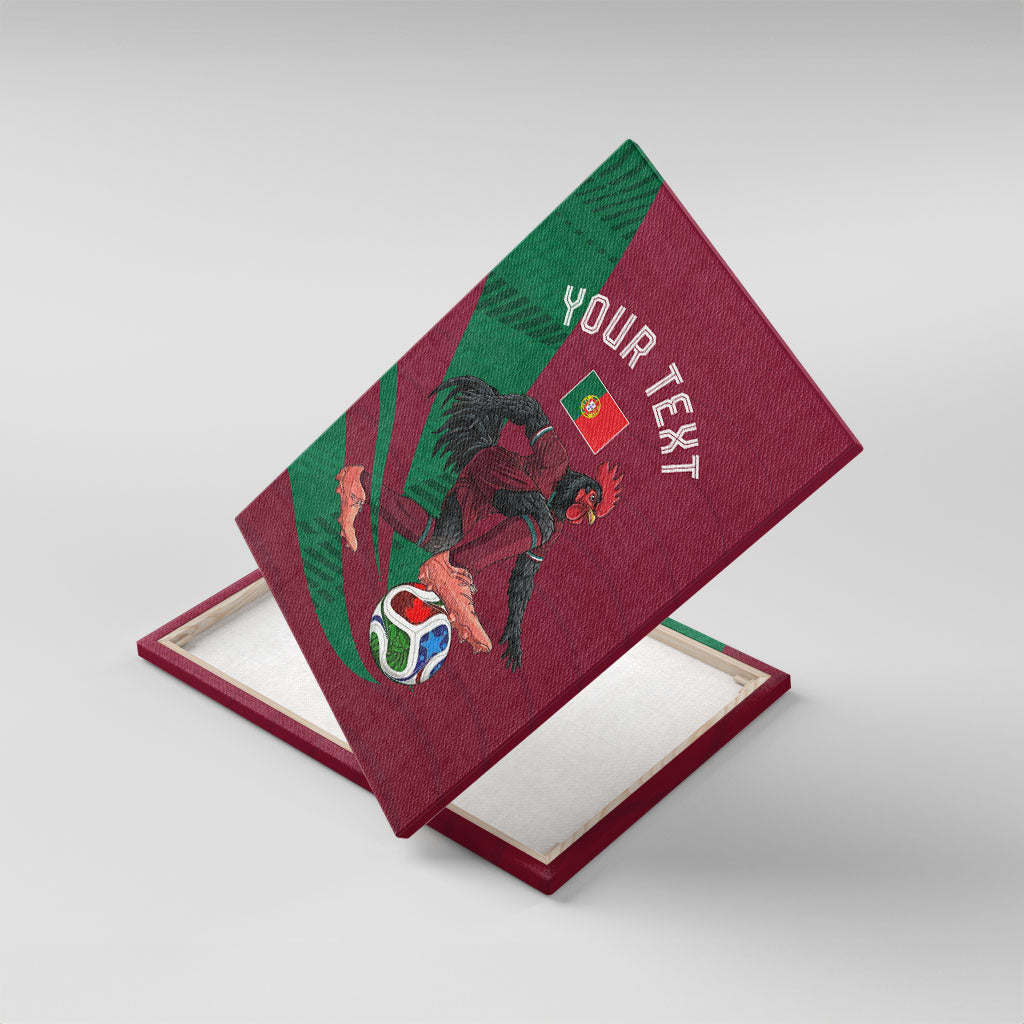 Personalized Portugal Football Selecao Das Quinas Canvas Wall Art Iconic Soccer Player Illustration With Portugal Flag