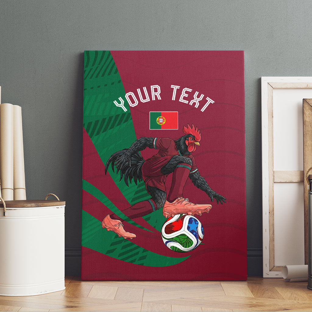 Personalized Portugal Football Selecao Das Quinas Canvas Wall Art Iconic Soccer Player Illustration With Portugal Flag