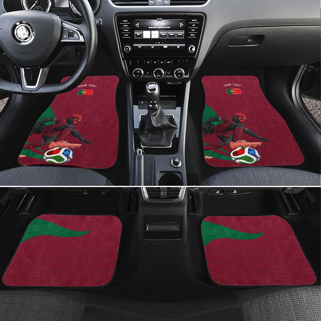 Personalized Portugal Football Selecao Das Quinas Car Mats Iconic Soccer Player Illustration With Portugal Flag