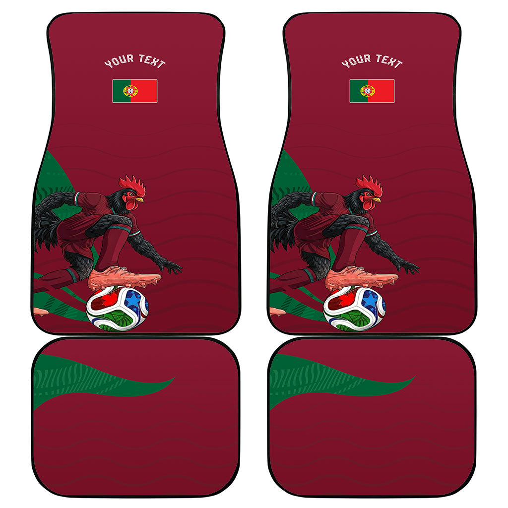 Personalized Portugal Football Selecao Das Quinas Car Mats Iconic Soccer Player Illustration With Portugal Flag