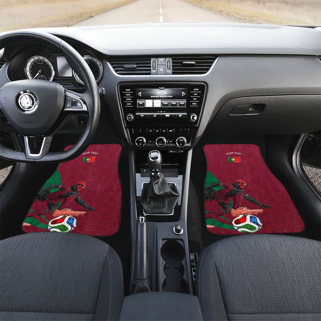 Personalized Portugal Football Selecao Das Quinas Car Mats Iconic Soccer Player Illustration With Portugal Flag
