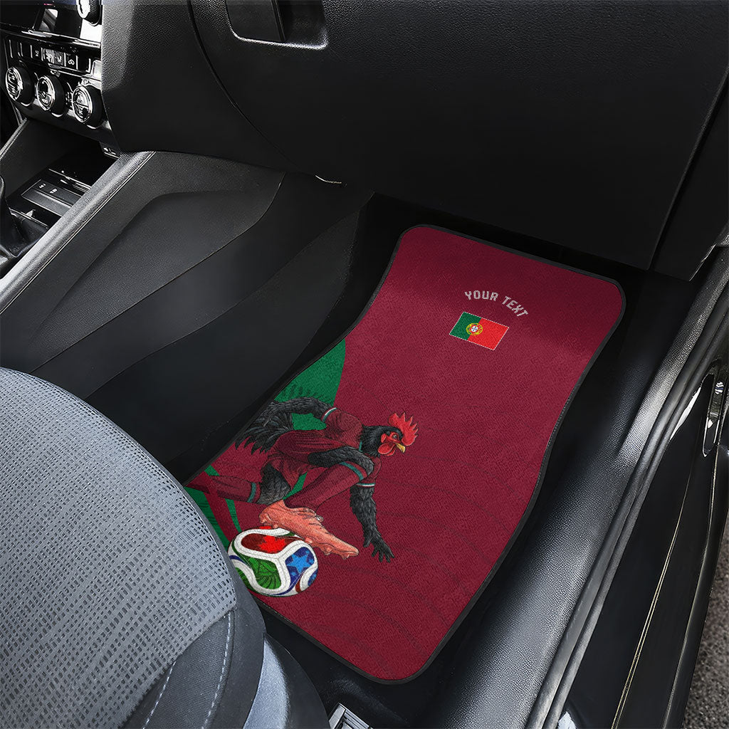 Personalized Portugal Football Selecao Das Quinas Car Mats Iconic Soccer Player Illustration With Portugal Flag