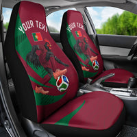 Personalized Portugal Football Selecao Das Quinas Car Seat Cover Iconic Soccer Player Illustration With Portugal Flag