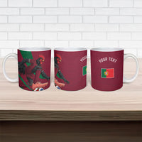 Personalized Portugal Football Selecao Das Quinas Ceramic Mug Iconic Soccer Player Illustration With Portugal Flag