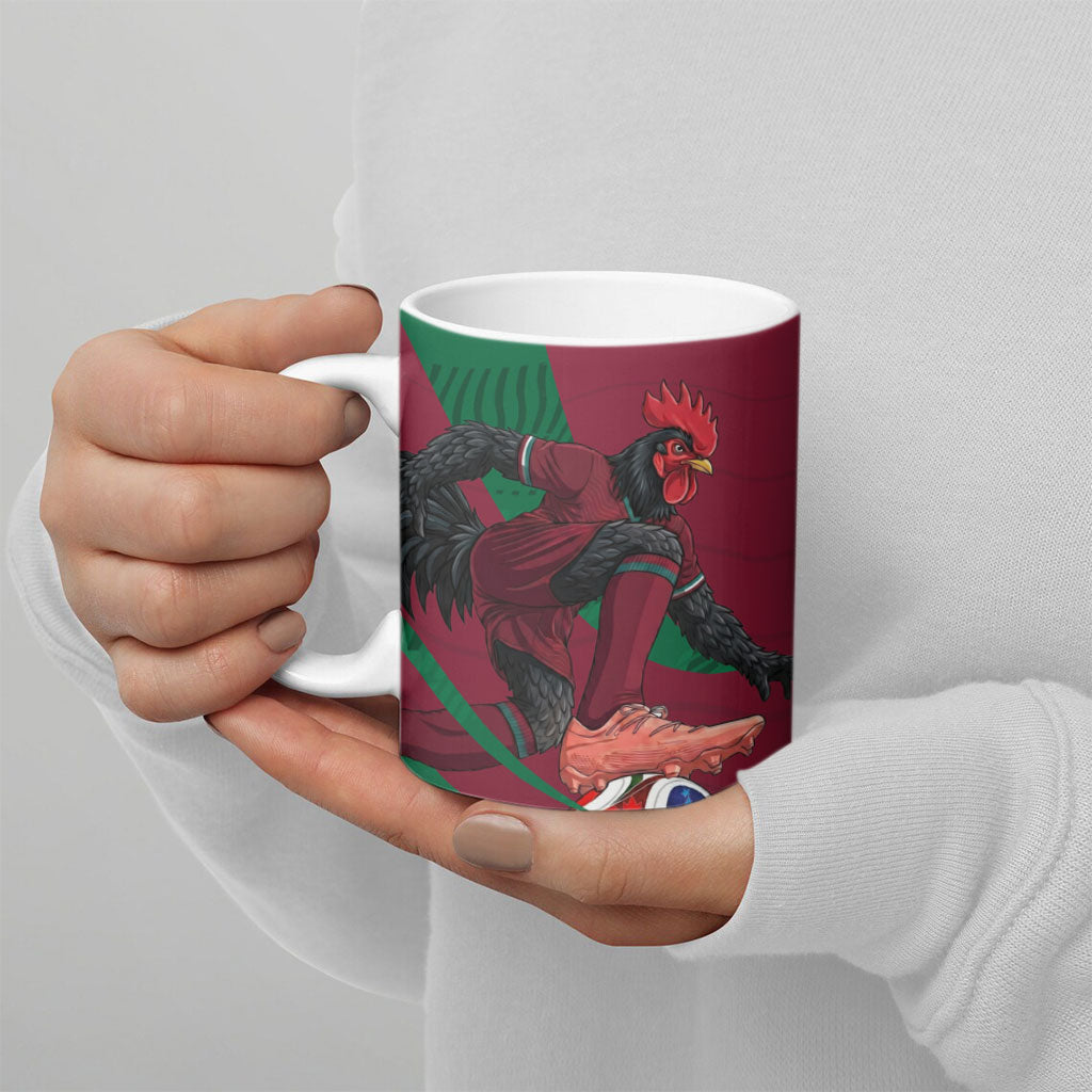Personalized Portugal Football Selecao Das Quinas Ceramic Mug Iconic Soccer Player Illustration With Portugal Flag