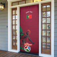 Personalized Portugal Football Selecao Das Quinas Door Cover Iconic Soccer Player Illustration With Portugal Flag