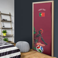 Personalized Portugal Football Selecao Das Quinas Door Cover Iconic Soccer Player Illustration With Portugal Flag