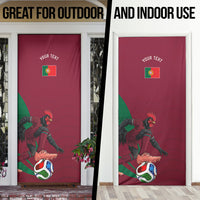 Personalized Portugal Football Selecao Das Quinas Door Cover Iconic Soccer Player Illustration With Portugal Flag