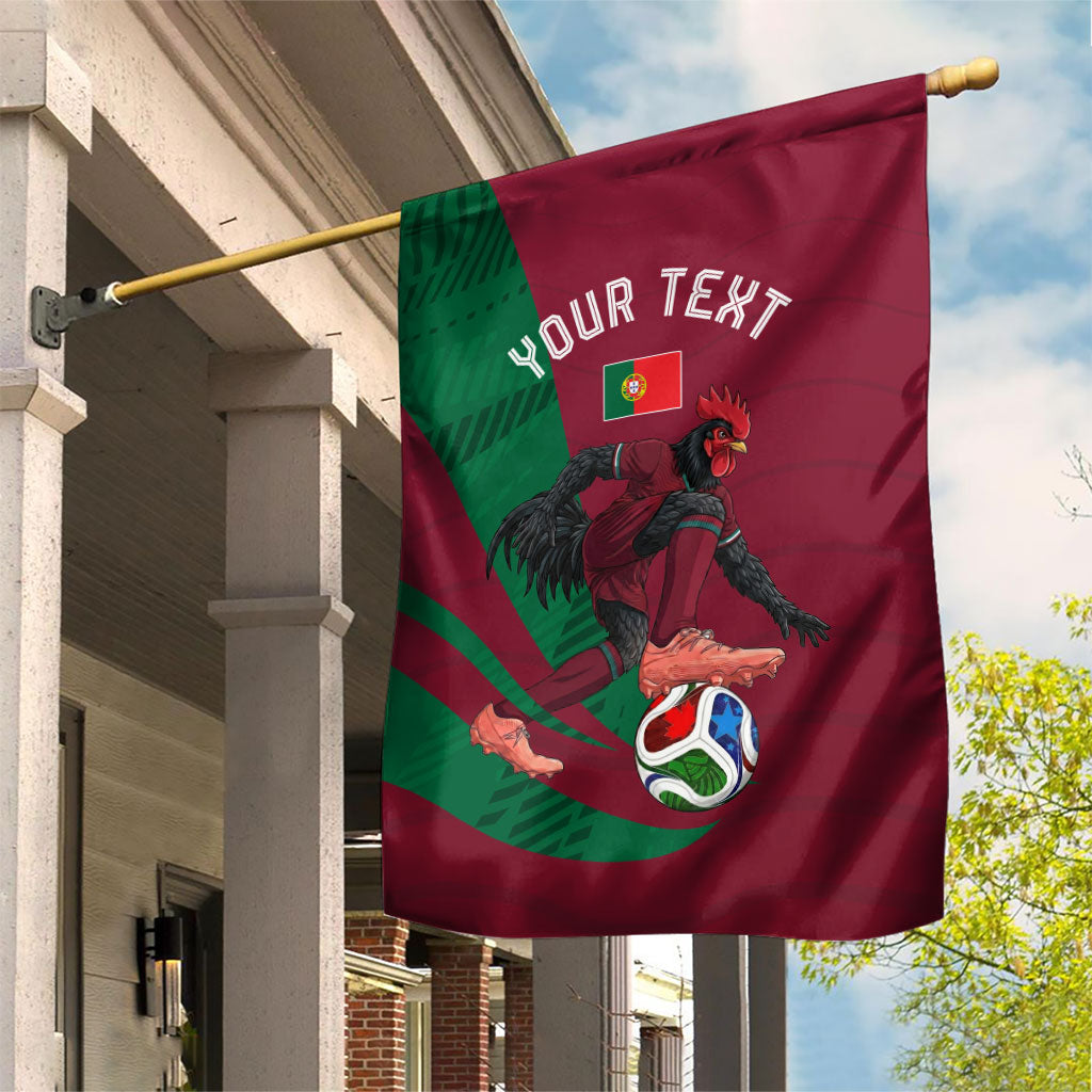 Personalized Portugal Football Selecao Das Quinas Garden Flag Iconic Soccer Player Illustration With Portugal Flag
