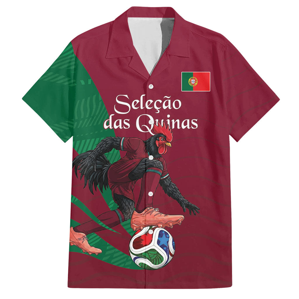 Personalized Portugal Football Selecao Das Quinas Hawaiian Shirt Iconic Soccer Player Illustration With Portugal Flag