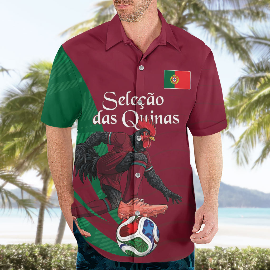 Personalized Portugal Football Selecao Das Quinas Hawaiian Shirt Iconic Soccer Player Illustration With Portugal Flag