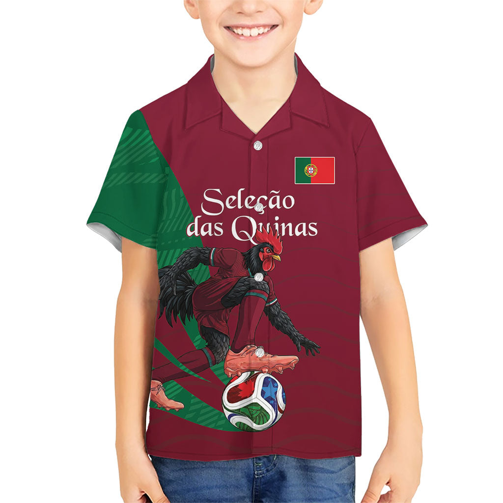 Personalized Portugal Football Selecao Das Quinas Hawaiian Shirt Iconic Soccer Player Illustration With Portugal Flag