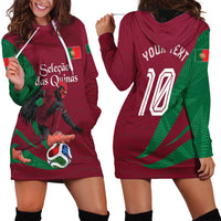 Personalized Portugal Football Selecao Das Quinas Hoodie Dress Iconic Soccer Player Illustration With Portugal Flag
