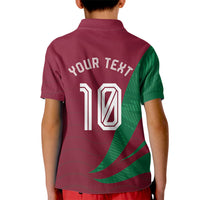 Personalized Portugal Football Selecao Das Quinas Kid Polo Shirt Iconic Soccer Player Illustration With Portugal Flag