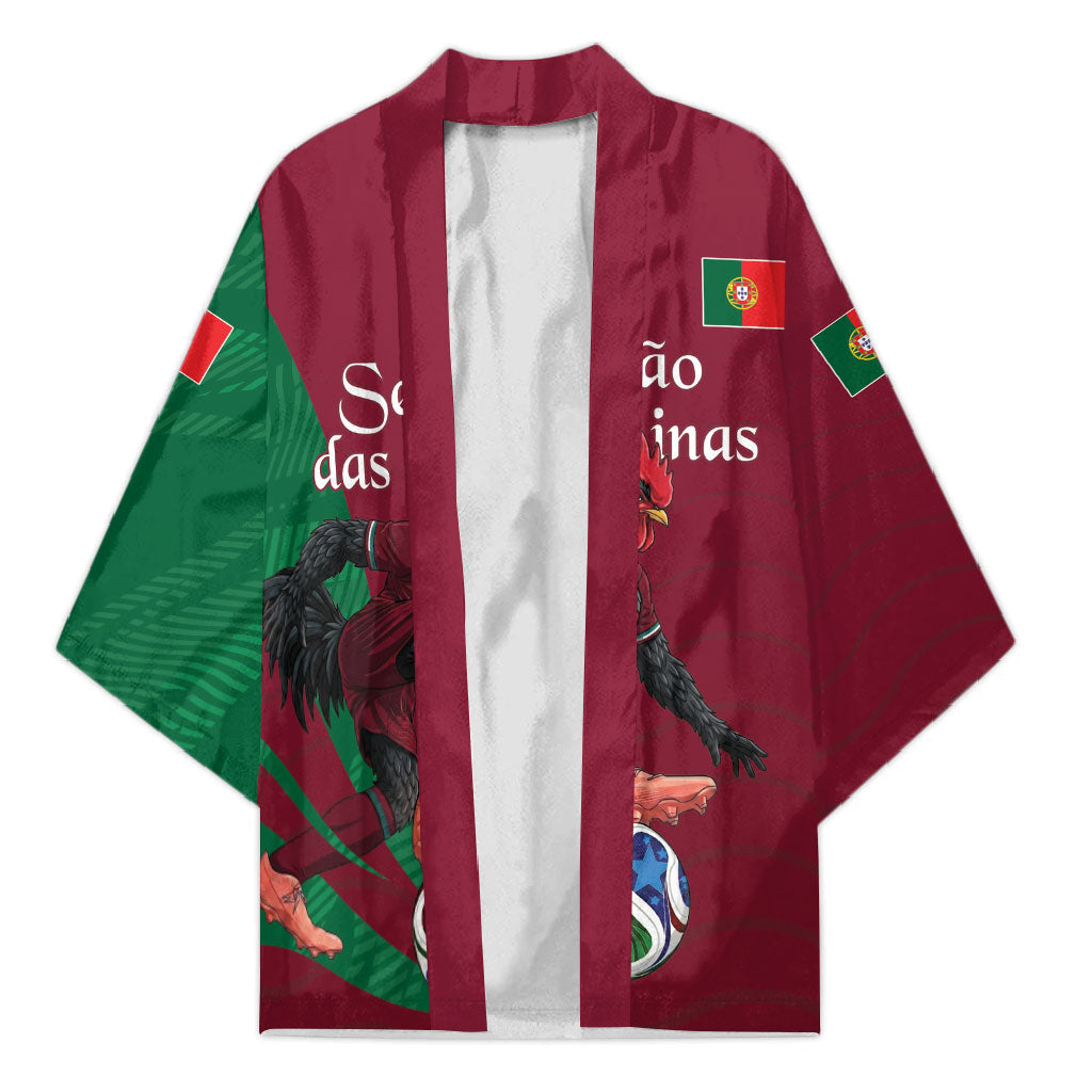 Personalized Portugal Football Selecao Das Quinas Kimono Iconic Soccer Player Illustration With Portugal Flag
