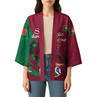 Personalized Portugal Football Selecao Das Quinas Kimono Iconic Soccer Player Illustration With Portugal Flag
