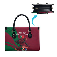 Personalized Portugal Football Selecao Das Quinas Leather Bag Iconic Soccer Player Illustration With Portugal Flag
