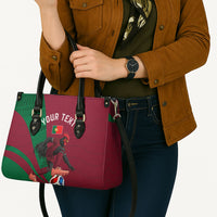 Personalized Portugal Football Selecao Das Quinas Leather Bag Iconic Soccer Player Illustration With Portugal Flag