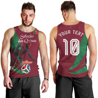 Personalized Portugal Football Selecao Das Quinas Men Tank Top Iconic Soccer Player Illustration With Portugal Flag