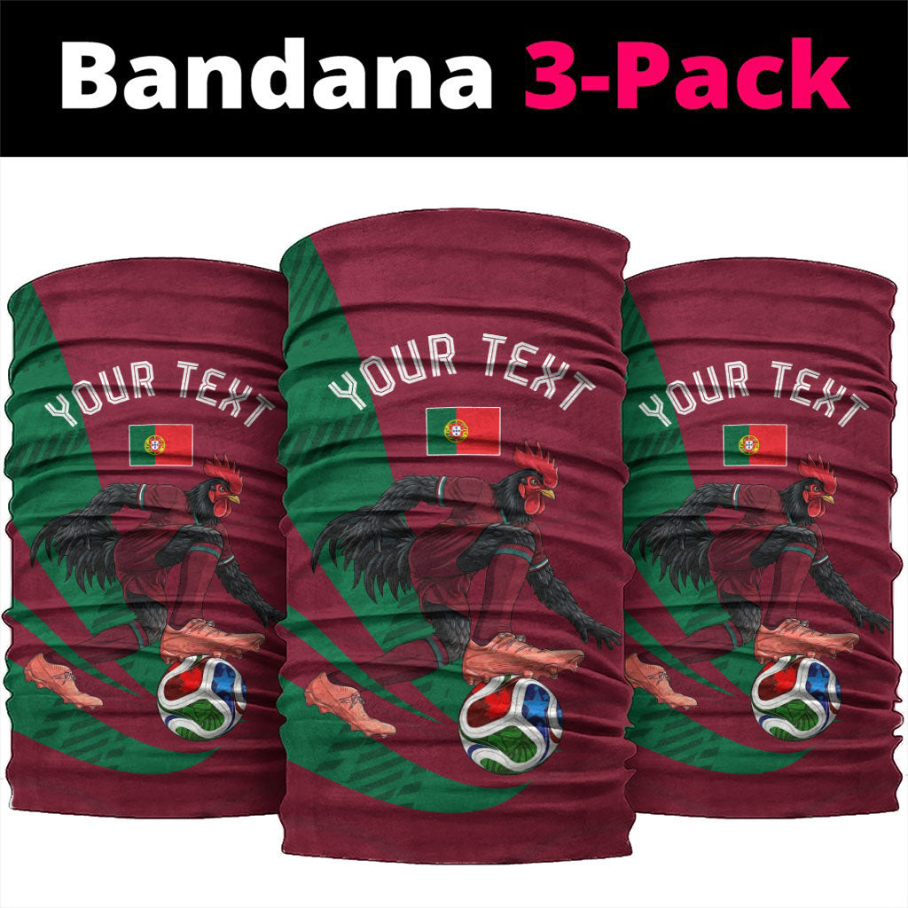 Personalized Portugal Football Selecao Das Quinas Neck Gaiter Iconic Soccer Player Illustration With Portugal Flag