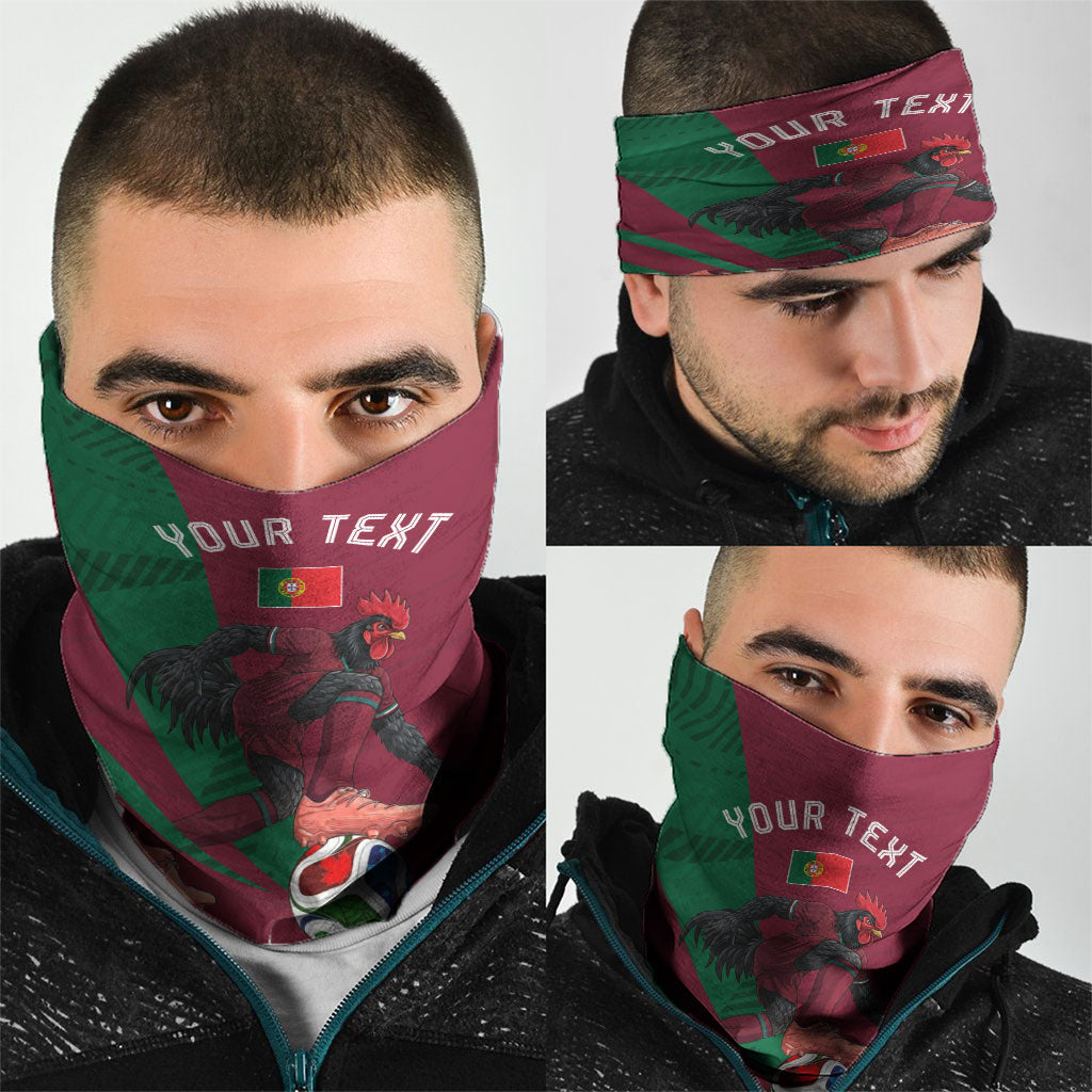 Personalized Portugal Football Selecao Das Quinas Neck Gaiter Iconic Soccer Player Illustration With Portugal Flag