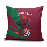 Personalized Portugal Football Selecao Das Quinas Pillow Cover Iconic Soccer Player Illustration With Portugal Flag