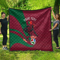 Personalized Portugal Football Selecao Das Quinas Quilt Iconic Soccer Player Illustration With Portugal Flag