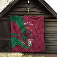 Personalized Portugal Football Selecao Das Quinas Quilt Iconic Soccer Player Illustration With Portugal Flag