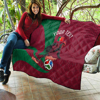 Personalized Portugal Football Selecao Das Quinas Quilt Iconic Soccer Player Illustration With Portugal Flag