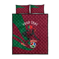 Personalized Portugal Football Selecao Das Quinas Quilt Bed Set Iconic Soccer Player Illustration With Portugal Flag