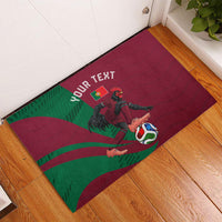 Personalized Portugal Football Selecao Das Quinas Rubber Doormat Iconic Soccer Player Illustration With Portugal Flag