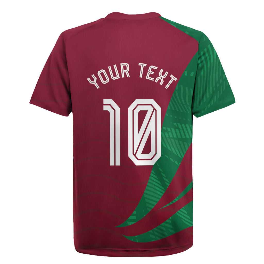 Personalized Portugal Football Selecao Das Quinas Rugby Jersey Iconic Soccer Player Illustration With Portugal Flag