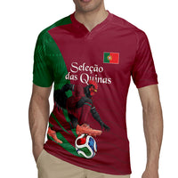 Personalized Portugal Football Selecao Das Quinas Rugby Jersey Iconic Soccer Player Illustration With Portugal Flag