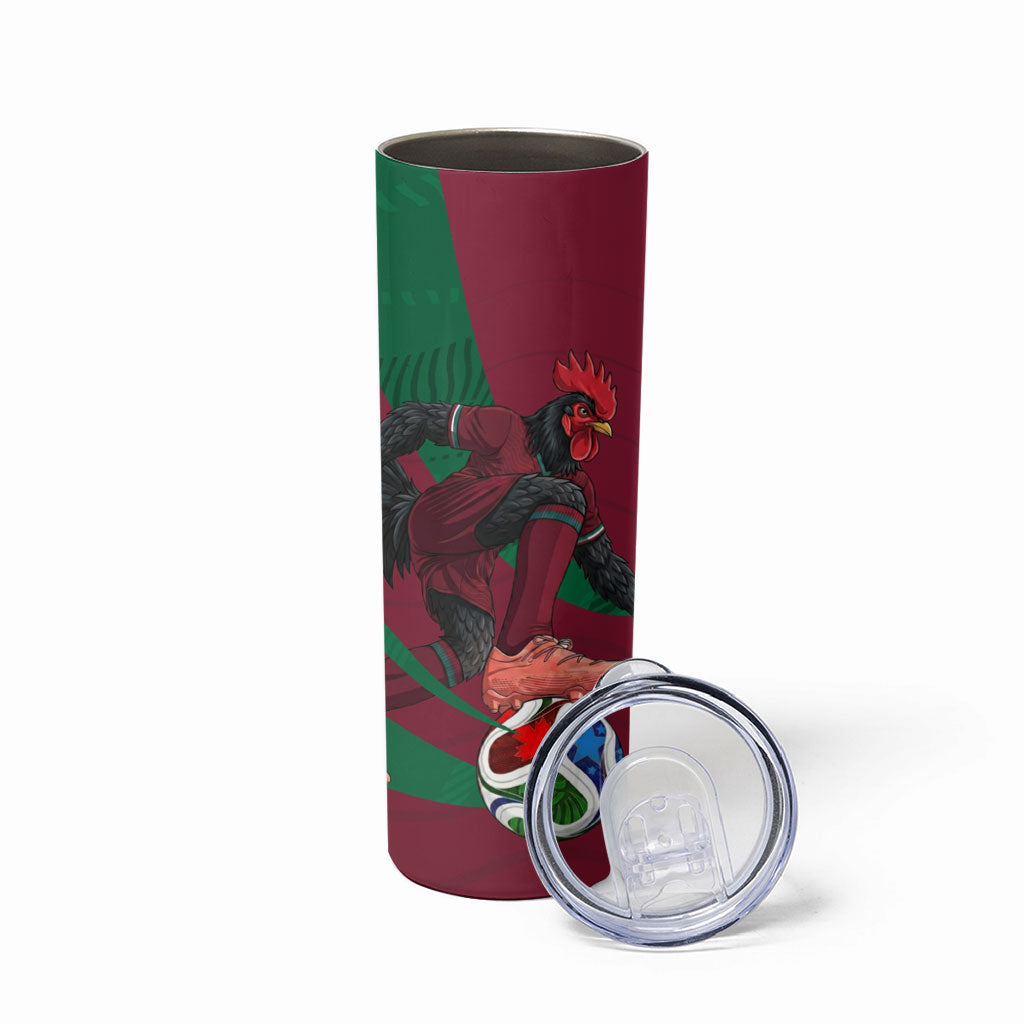 Personalized Portugal Football Selecao Das Quinas Skinny Tumbler Iconic Soccer Player Illustration With Portugal Flag