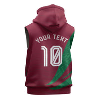 Personalized Portugal Football Selecao Das Quinas Sleeveless Hoodie Iconic Soccer Player Illustration With Portugal Flag