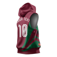 Personalized Portugal Football Selecao Das Quinas Sleeveless Hoodie Iconic Soccer Player Illustration With Portugal Flag
