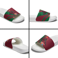 Personalized Portugal Football Selecao Das Quinas Slide Sandals Iconic Soccer Player Illustration With Portugal Flag