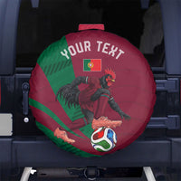 Personalized Portugal Football Selecao Das Quinas Spare Tire Cover Iconic Soccer Player Illustration With Portugal Flag