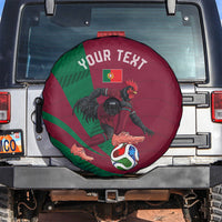 Personalized Portugal Football Selecao Das Quinas Spare Tire Cover Iconic Soccer Player Illustration With Portugal Flag