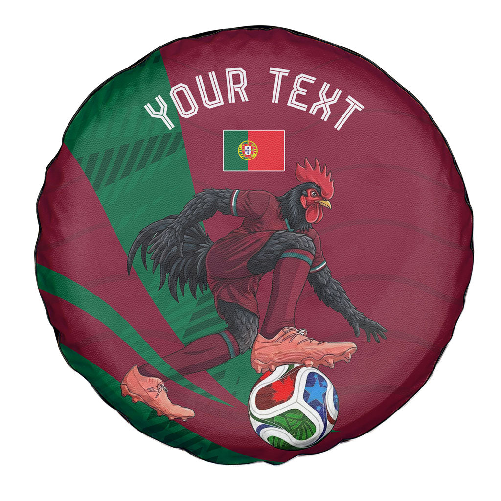 Personalized Portugal Football Selecao Das Quinas Spare Tire Cover Iconic Soccer Player Illustration With Portugal Flag