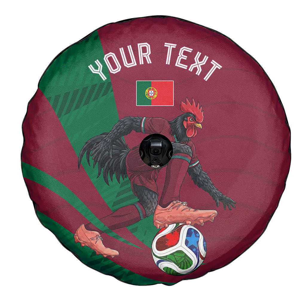 Personalized Portugal Football Selecao Das Quinas Spare Tire Cover Iconic Soccer Player Illustration With Portugal Flag