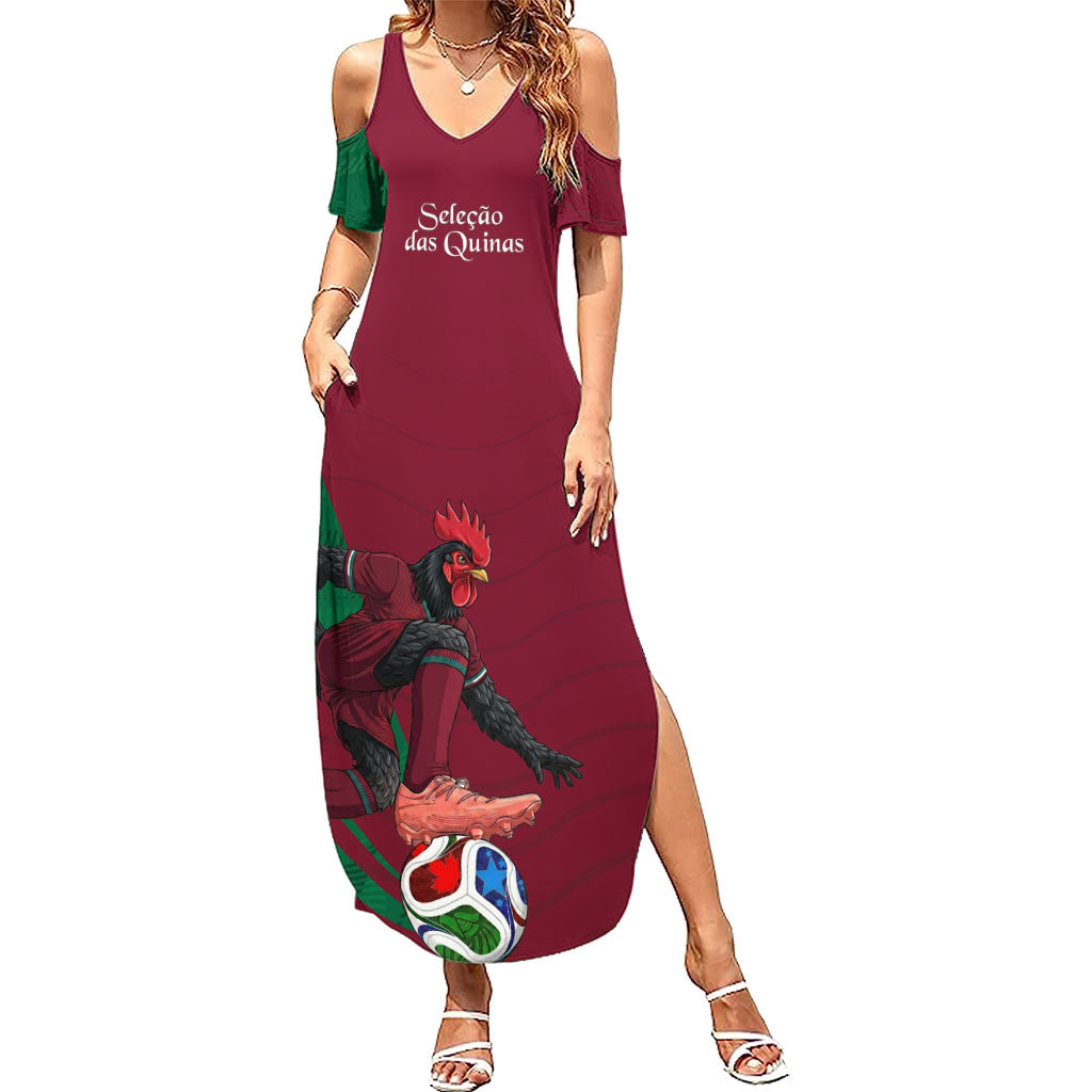 Personalized Portugal Football Selecao Das Quinas Summer Maxi Dress Iconic Soccer Player Illustration With Portugal Flag