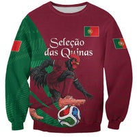 Personalized Portugal Football Selecao Das Quinas Sweatshirt Iconic Soccer Player Illustration With Portugal Flag