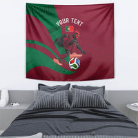 Personalized Portugal Football Selecao Das Quinas Tapestry Iconic Soccer Player Illustration With Portugal Flag