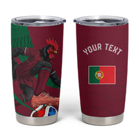 Personalized Portugal Football Selecao Das Quinas Tumbler Cup Iconic Soccer Player Illustration With Portugal Flag