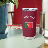 Personalized Portugal Football Selecao Das Quinas Tumbler Cup Iconic Soccer Player Illustration With Portugal Flag